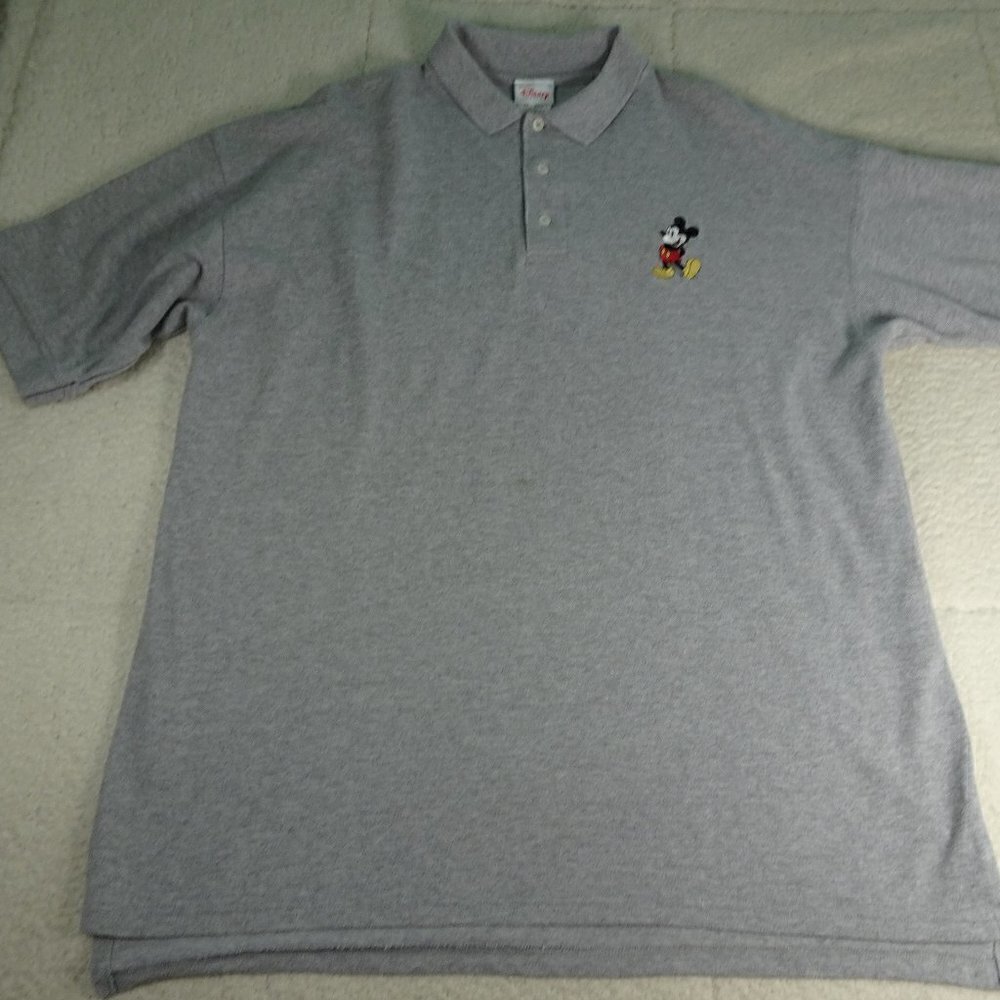 Disney Gray Mickey Mouse Polo Shirt X-Large